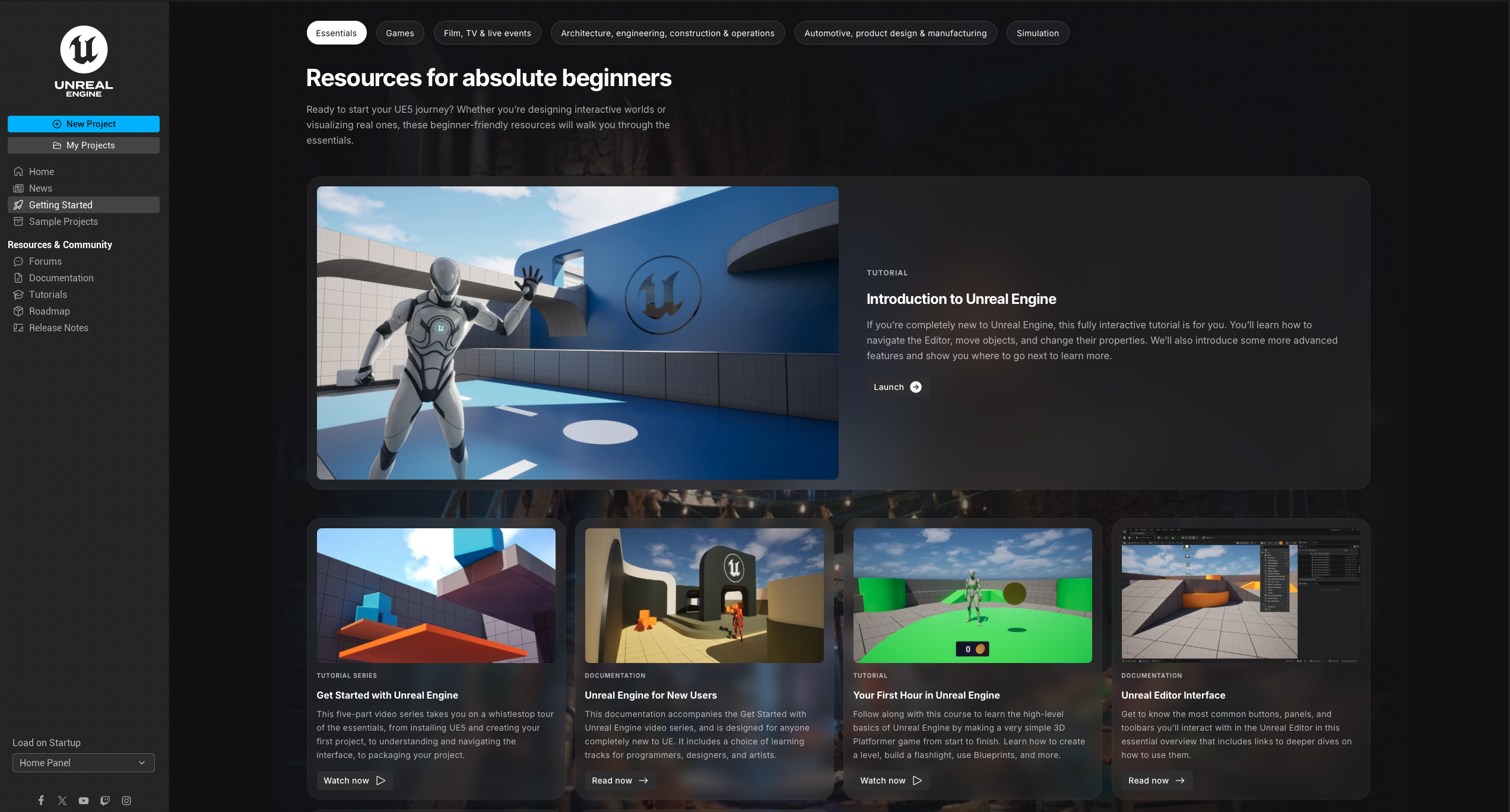 Unreal Engine scene setup
