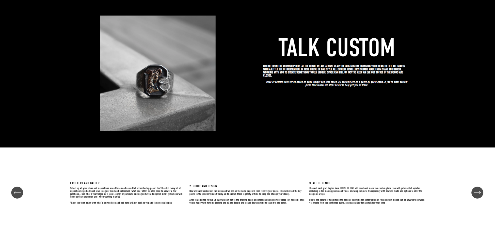 Talk Custom — Studio 925 ordering interface